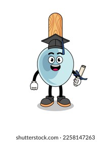 cooking spoon mascot with graduation pose , character design