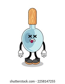 cooking spoon mascot illustration is dead , character design