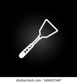 Cooking spoon, cooking turner, slotted turner neon icon. Elements of kitchen utencils set. Simple icon for websites, web design, mobile app, info graphics