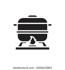 Ilustração de vetor de ícone preenchido com vapor de cozinha