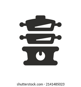 Cooking Steamer Icon On White Background