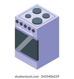 Kochherd-Ikone isometrische Vektor. Ältere Hände kochen. Ältere ältere Person