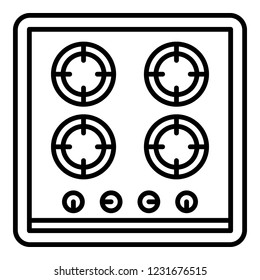 Cooking stove icon. Outline cooking stove vector icon for web design isolated on white background