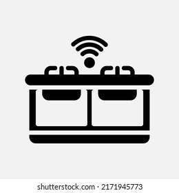 Cooking stove icon in solid style about smart home, use for website mobile app presentation