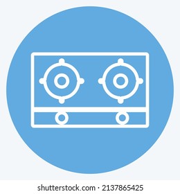 Cooking Stove Icon in trendy blue eyes style isolated on soft blue background