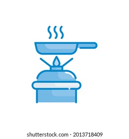 Ilustración de estilo de iconos de colores azules vectoriales de Cocina. archivo EPS 10 