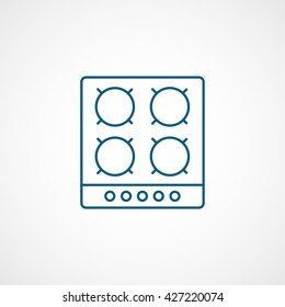 Cooking Surface Blue Icon On White Background