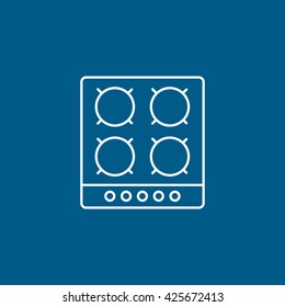 Cooking Surface Flat Icon On Blue Background