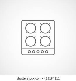 Cooking Surface Line Icon On White Background