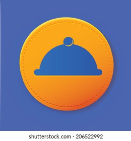 Cooking symbol on button,vector