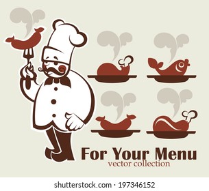 Cooking Symbols Food Chef Silhouette Vector Stock Vector (Royalty Free ...