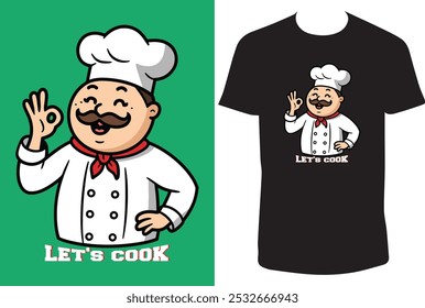 Diseño de camiseta de cocina, Vamos a cocinar  