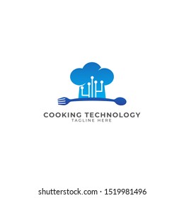 Cooking Technology Logo Vector Icon Illustration