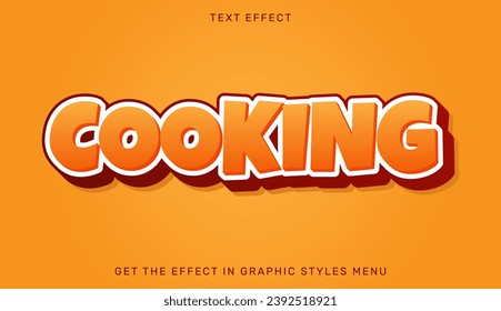 Cooking text effect template in 3d design