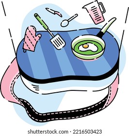 Cooking through VR glasses concept