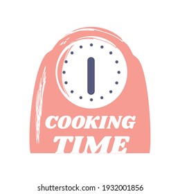 equipo de reloj de tiempo de cocción ilustración vectorial boceto estilo aislado