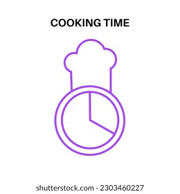 Cooking time concept. Countdown timers with chef hat. 15 minutes icons. Stopwatch concept. Counter for kitchen, flat vector illustration