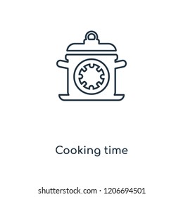Cooking time concept line icon. Linear Cooking time concept outline symbol design. This simple element illustration can be used for web and mobile UI/UX.