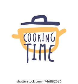 Cooking time hand drawn logo design