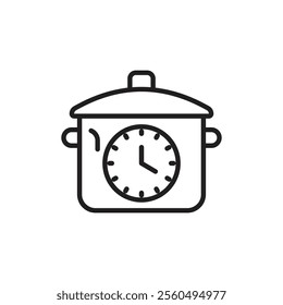Cooking time icon Black and white logo