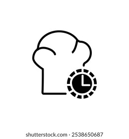 Symbol für Kochzeit, flache Linie, Symbol gesetzt.