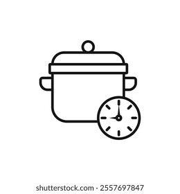 Cooking time icon Isolated flat vector in outline