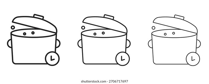 Cooking time icon with outline style, vector illustration designs