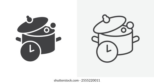 Cooking time icon. outlined vector style.