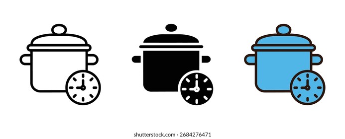 Cooking time icon vector. recipe guide or cooking symbol. vector illustration.