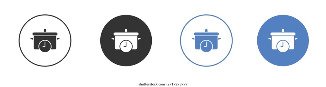Icono del tiempo de cocción para el Diseño web. pixel Iconos planos perfectos