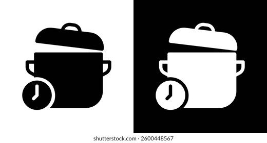 Cooking time icons vectors set in solid style.