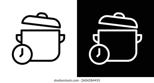 Cooking time icons vectors set in stroke line style.