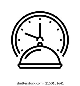 cooking time line icon vector. cooking time sign. isolated contour symbol black illustration