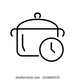 Cooking time line icon vector illustration
