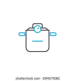 Cooking time linear icon concept. Cooking time line vector sign, symbol, illustration.