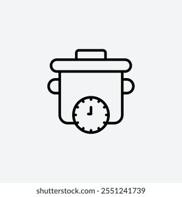 Ícone do forro fino do tempo de cozimento isolado.