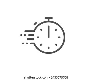 Cooking timer line icon. Frying stopwatch sign. Food preparation symbol. Quality design element. Linear style cooking timer icon. Editable stroke. Vector