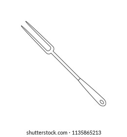 Cooking tool fork on the white background. Vector illustration