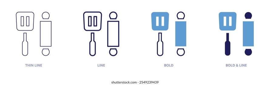 Cooking tool icon in 4 different styles. Thin Line, Line, Bold, and Bold Line. Duotone style. Editable stroke.