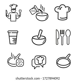 
cooking tool icon with outline style. Icons for web design, isolated with white background. cooking set icon