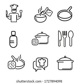 
cooking tool icon with outline style. Icons for web design, isolated with white background. cooking set icon