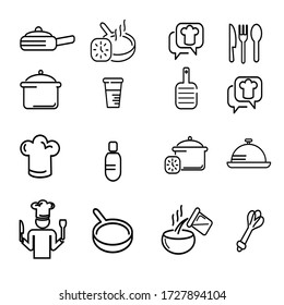 
cooking tool icon with outline style. Icons for web design, isolated with white background. cooking set icon