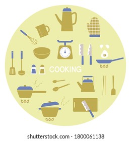 iconos de herramientas de cocina en círculos / vectores 10 ilustración 