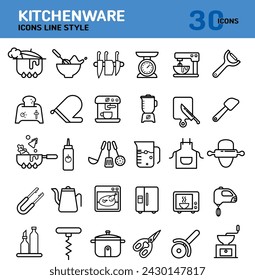 
Cooking tool icons used when cooking in the kitchen