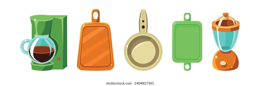 Cooking Tool and Kitchenware for Culinary Use Vector Set