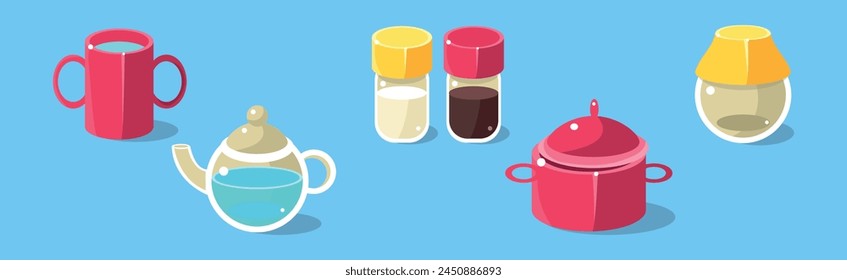 Cooking Tool and Kitchenware for Culinary Use Vector Set