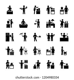 Cooking Tools Glyph Vectors Set 