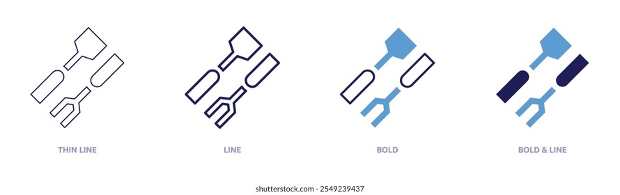 Cooking tools icon in 4 different styles. Thin Line, Line, Bold, and Bold Line. Duotone style. Editable stroke.