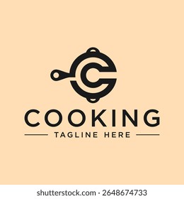 cooking tools industry logo design with letter C