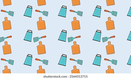 Cooking tools, kitchen equipment pattern background. Cooking tools, kitchen equipment illustration pattern. Cooking tools, kitchen equipment  background. Perfect for fabrics, print, textile, wallpaper